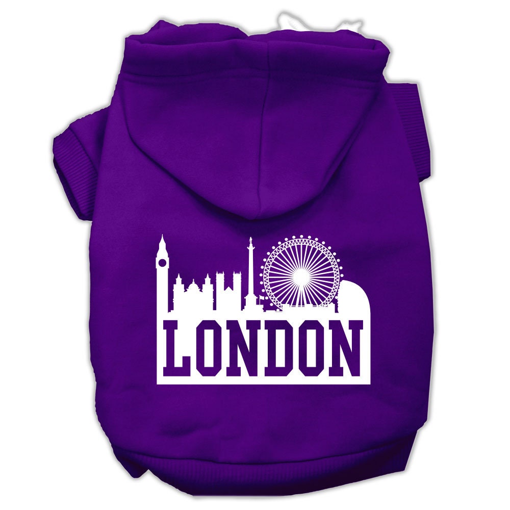 Dog Hoodie London Skyline for Royal Style and Comfort Wear