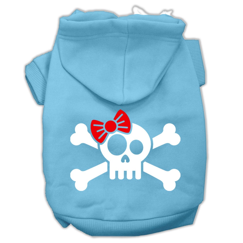 Dog Hoodie Skull and Crossbone Bow for Stylish Comfort Fit
