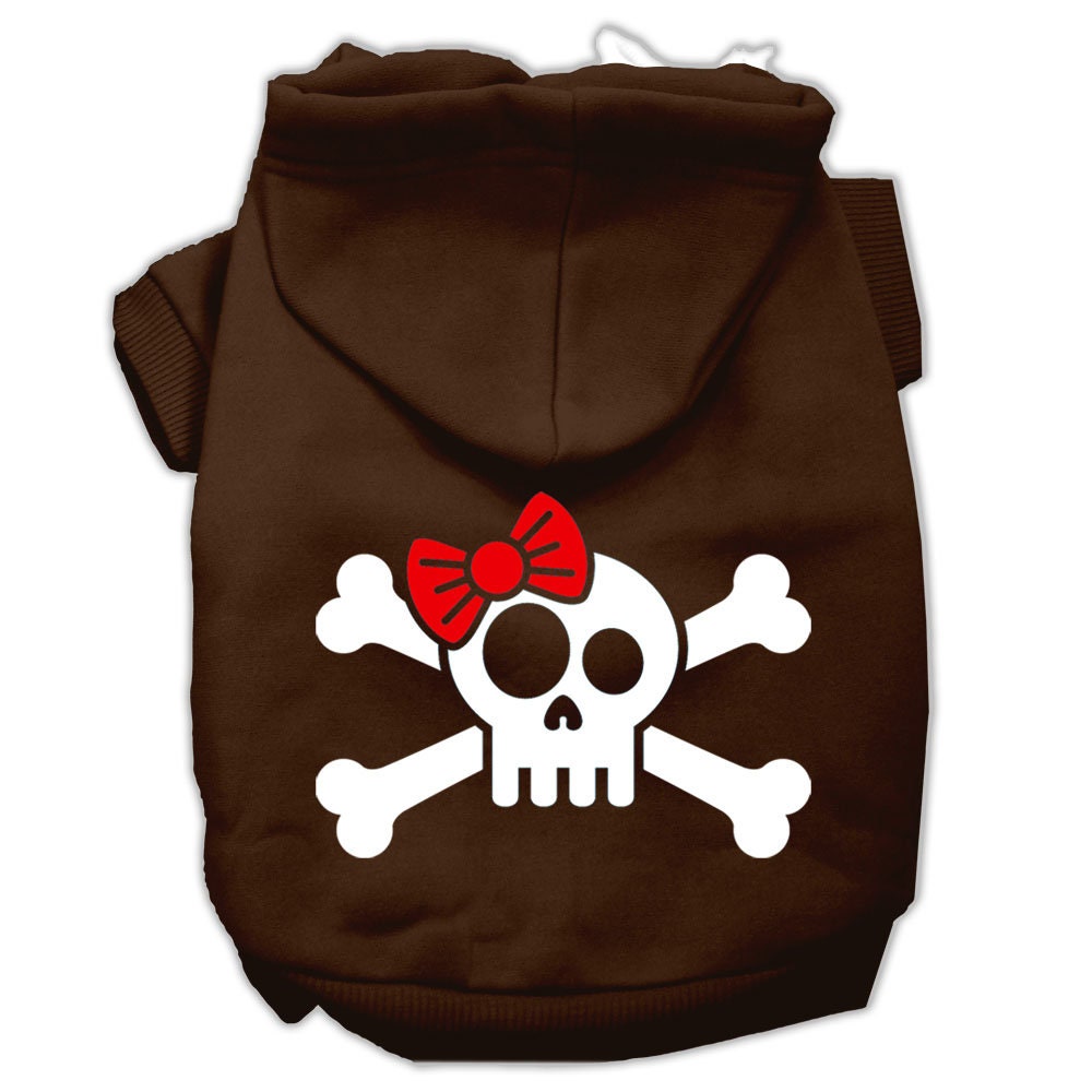 Dog Hoodie Skull and Crossbone Bow for Stylish Comfort Fit