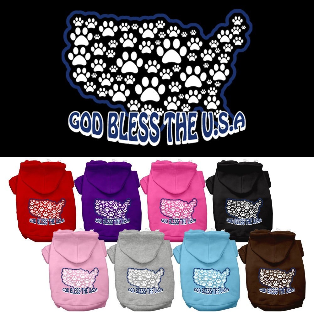 Dog Hoodie God Bless The USA for Royal Patriotic Style for