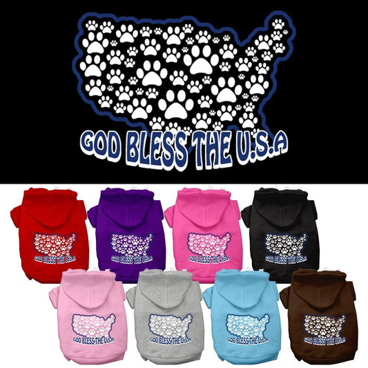 Dog Hoodie God Bless The USA for Royal Patriotic Style for