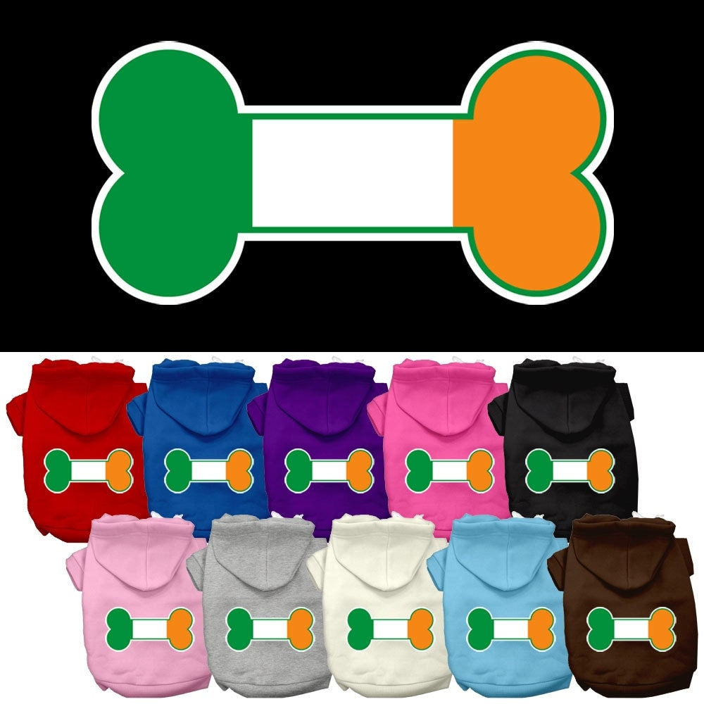 Dog Hoodie Bone Shaped Ireland Flag for Royal Comfort Style
