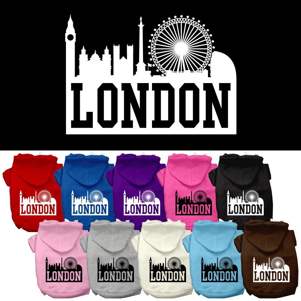 Dog Hoodie London Skyline for Royal Style and Comfort Wear