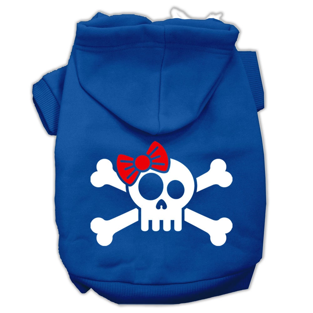 Dog Hoodie Skull and Crossbone Bow for Stylish Comfort Fit