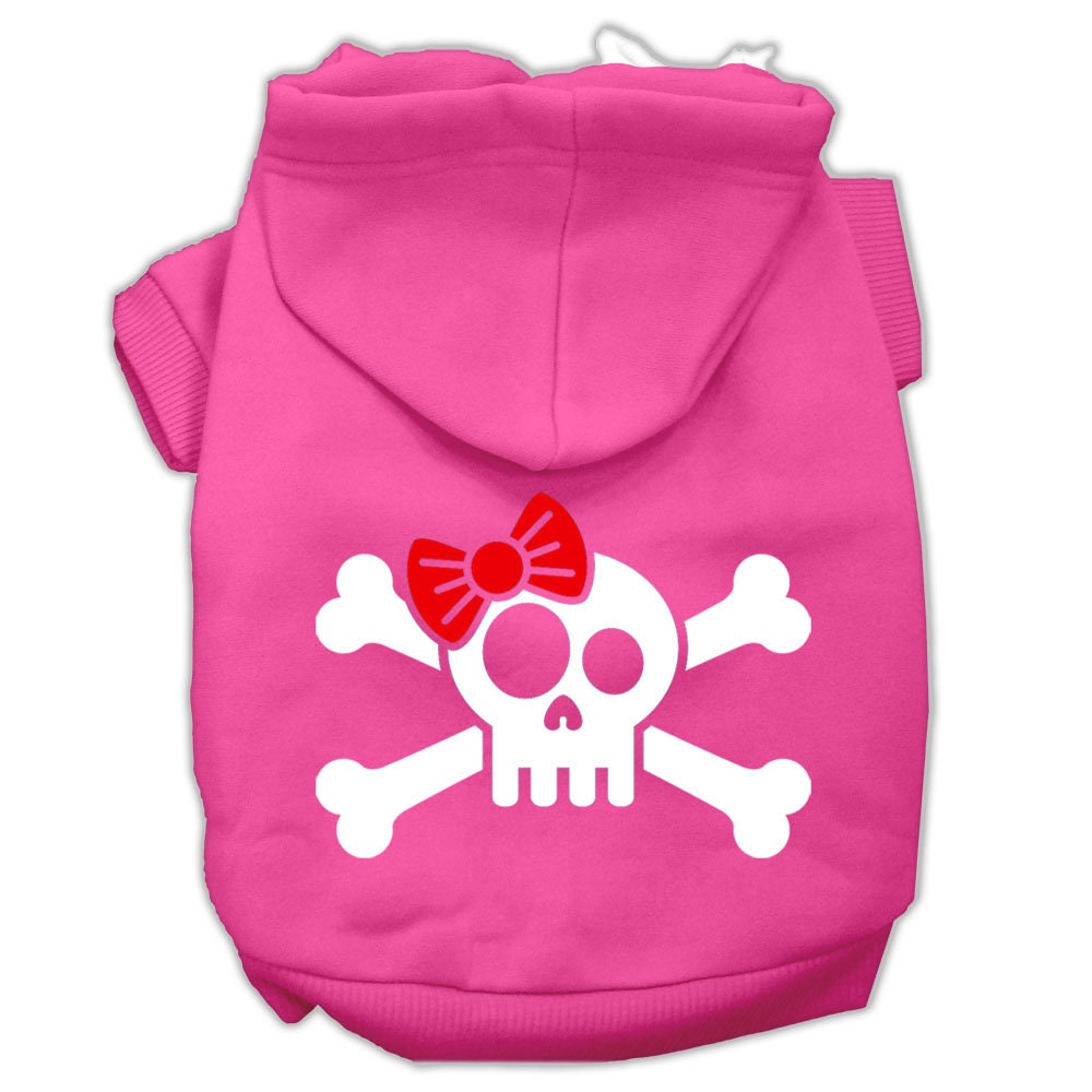 Dog Hoodie Skull and Crossbone Bow for Stylish Comfort Fit