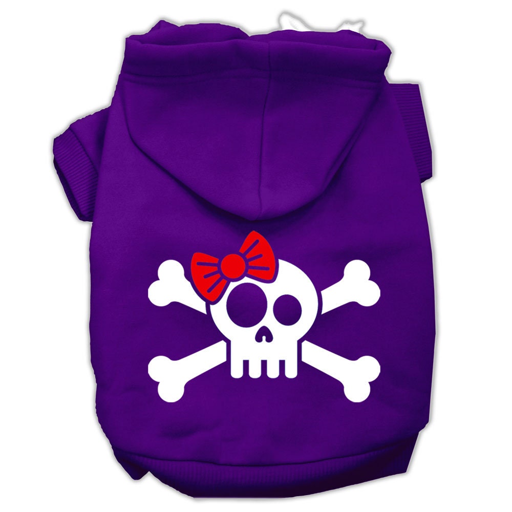 Dog Hoodie Skull and Crossbone Bow for Stylish Comfort Fit