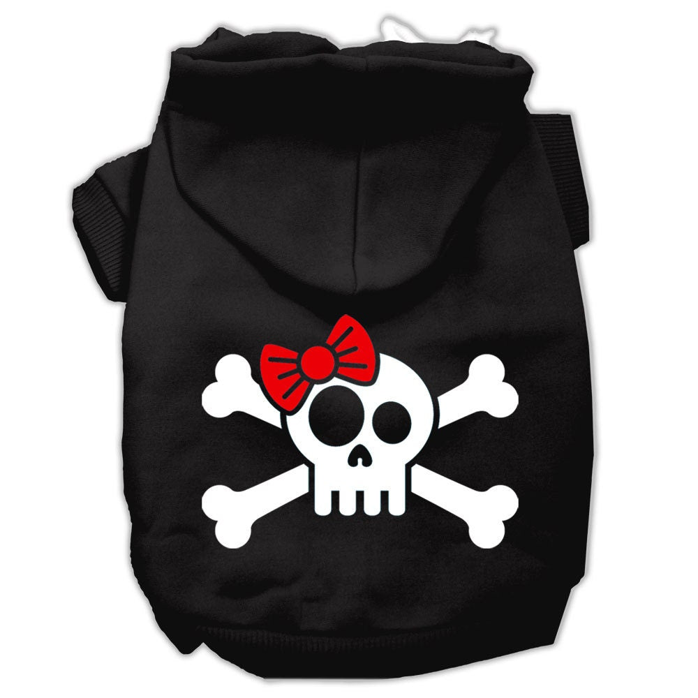 Dog Hoodie Skull and Crossbone Bow for Stylish Comfort Fit