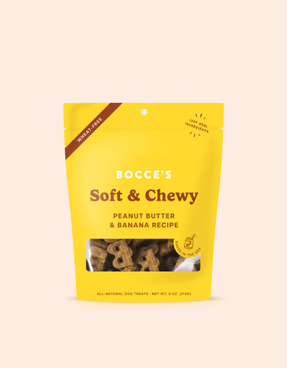 Bocces Soft and Chewy Peanut Butter and Banana Dog Treats