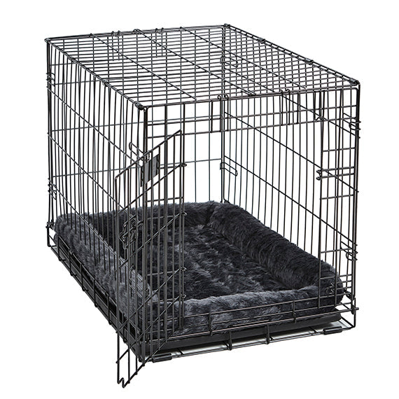 Midwest QuietTime Sheepskin Pet Bed Gray 18x17x12 - Midwest Dog Beds - The Family Pet