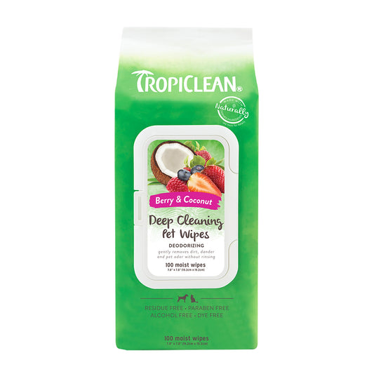 Pet Cleaning Wipes Berry Coconut 100ct Tropiclean 🧼