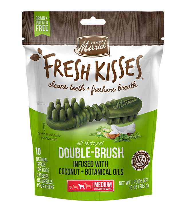 Merrick Fresh Kisses Coconut Dental Treats For Medium Dogs (10oz) (10Ct) - Merrick Dog Treats - The Family Pet