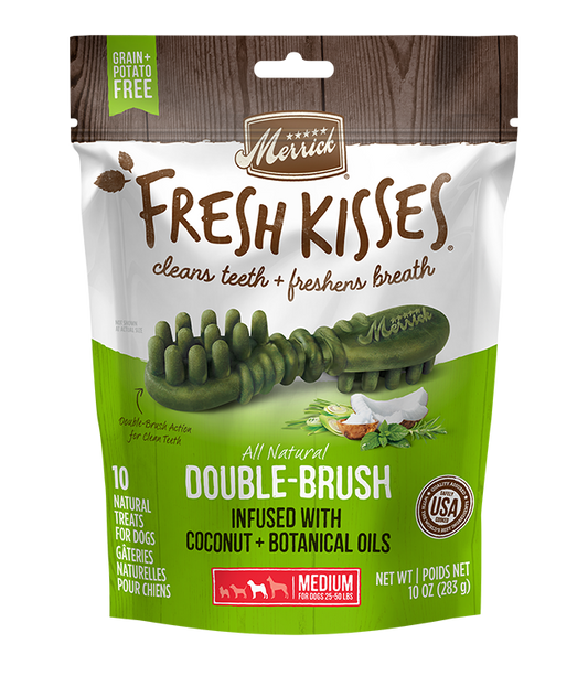 Merrick Fresh Kisses Coconut Dental Treats For Medium Dogs (10oz) (10Ct) - Merrick Dog Treats - The Family Pet
