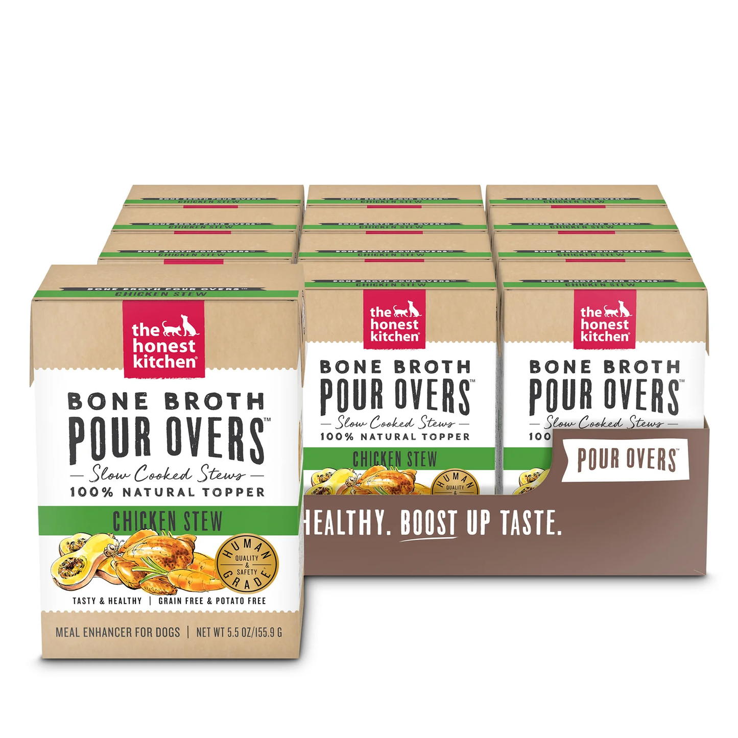 Honest Kitchen Pour Overs Bone Broth Chicken Stew Dog Food Topper (5.5oz) - Dog Food Topper - The Family Pet
