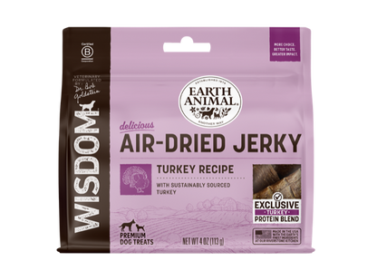 Earth Animal Wisdom Air Dried Turkey Jerky Dog Treats (4oz)