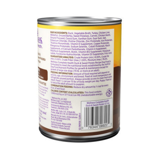 Wellness Adult Duck and Sweet Potato Wet Dog Food (12.5oz)