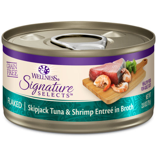 Wet Cat Food Tuna Shrimp Flaked 2.8 Oz Wellness Core ✅
