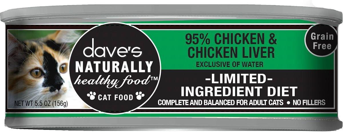 Dave's 95% Naturally Healthy Grain Free Chicken Formula Wet Cat Food (5.5oz) - Dave's Naturally Wet Cat Food - The Family Pet