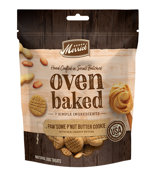 Merrick Oven Baked Paw'some Peanut Butter Dog treats (11oz) - Merrick Dog Treats - The Family Pet