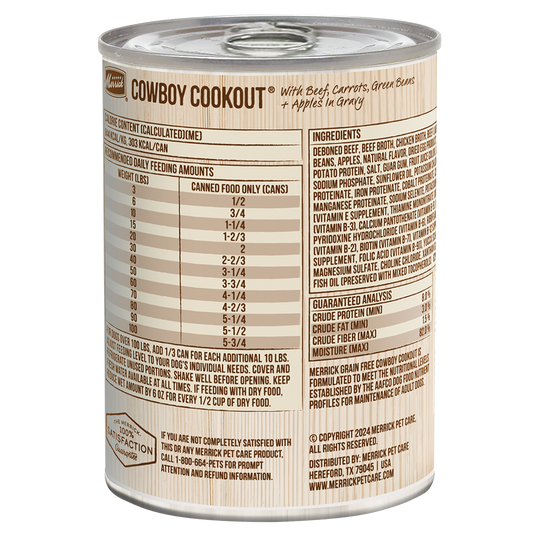 Merrick Grain Free Cowboy Cookout Wet Dog Food (12.7oz) - Wet Dog Food - The Family Pet
