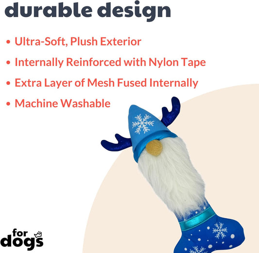 Huxley Kent Dog Power Plush Frosty Gnome Bone Interactive - detail view