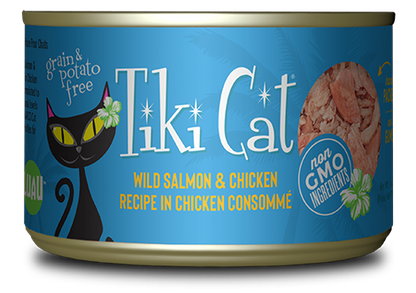 Wet Cat Food Salmon Chicken Napili Luau 2.8 Oz Tikicat ✅