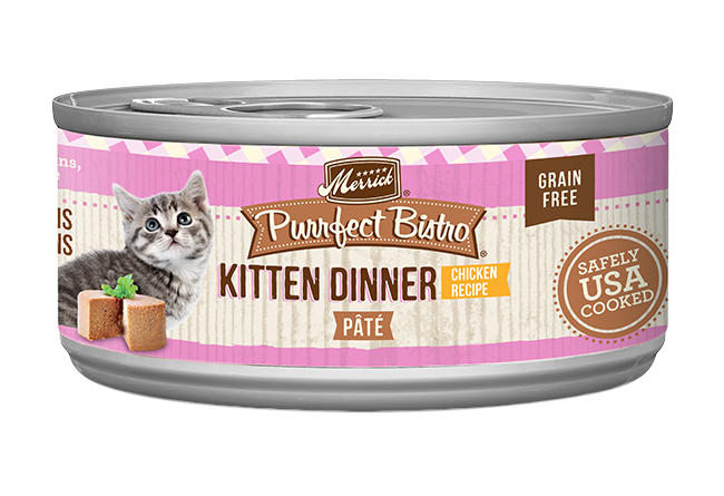 Merrick Purrfect Bistro Grain Free Kitten Chicken Pate Cat Food (3oz) - Merrick Wet Cat Food - The Family Pet