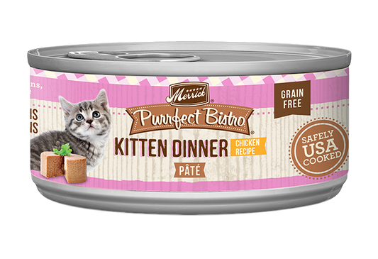 Merrick Purrfect Bistro Grain Free Kitten Chicken Pate Cat Food (3oz) - Merrick Wet Cat Food - The Family Pet