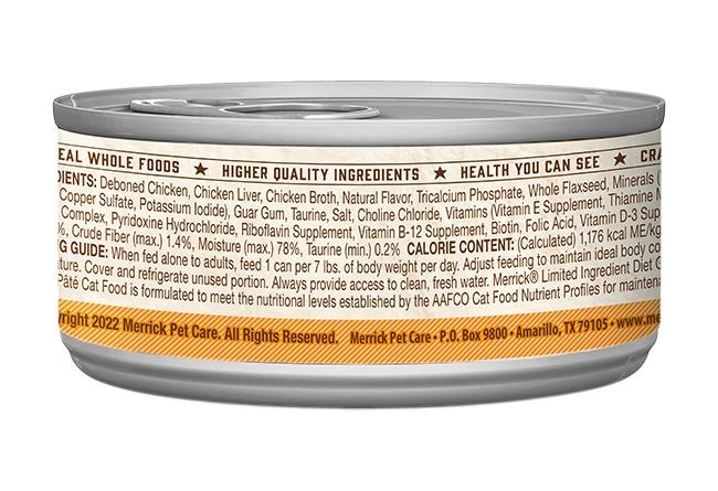 Merrick Limited Ingredient Diet Grain Free Chicken Wet Cat Food (5oz) - Merrick Wet Cat Food - The Family Pet