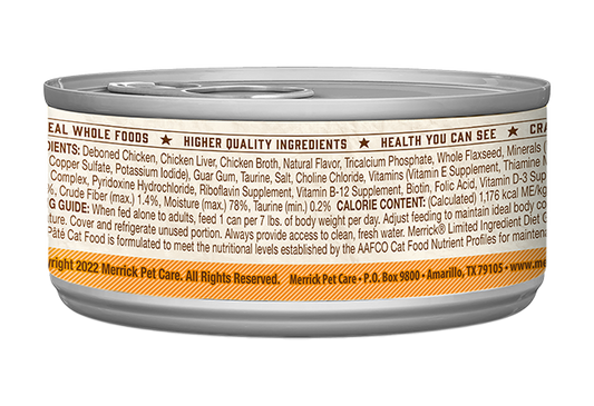 Merrick Limited Ingredient Diet Grain Free Chicken Wet Cat Food (5oz) - Merrick Wet Cat Food - The Family Pet