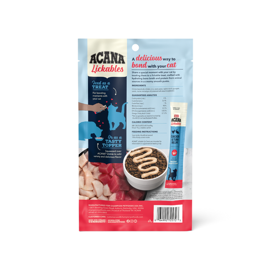 Acana Cat Lickables Chicken & Tuna Cat Treats (2.5oz) - Acana Lickable Cat Treats - The Family Pet