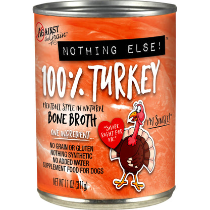 Wet Dog Food - Against The Grain 100% Turkey 11oz 🦃