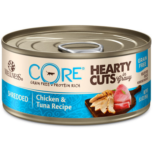 Wellness Core All Life Stages Hearty Cut Shredded Chicken and Tuna Wet Cat Food (5.5oz)