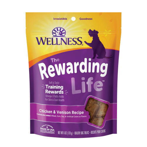 Wellness All Life Stages Rewarding Life Chicken and Venison Soft Dog Treats (6oz)