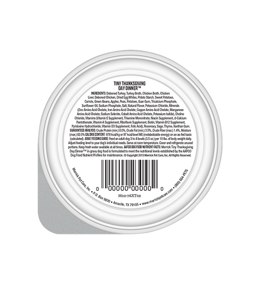 Merrick Lil' Plates Grain Free Tiny Thanksgiving Dinner Wet Dog Food (3.5oz)