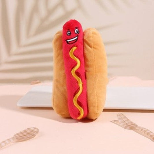 Dog toy hot dog