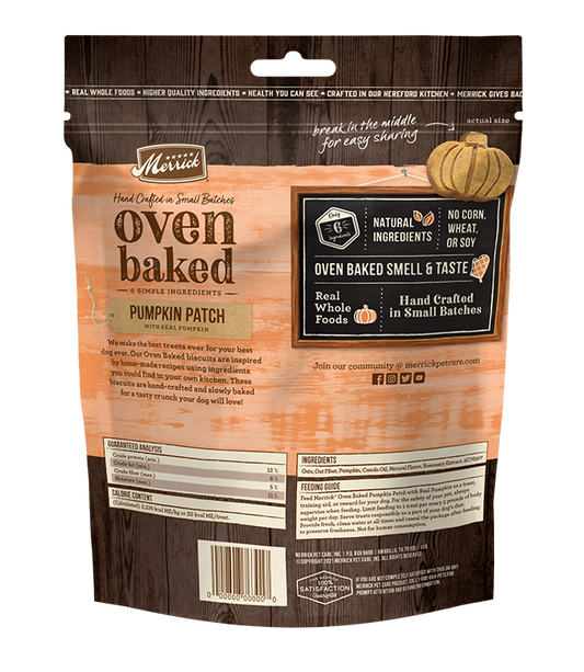 Merrick Oven Baked Pumpkin Patch Dog treats (11oz) - Merrick Dog Treats - The Family Pet