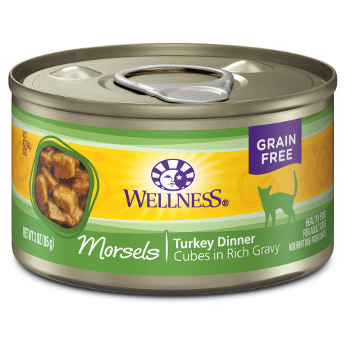 Wet Cat Food Turkey Dinner Morsels 5.5 Oz Wellness ✅