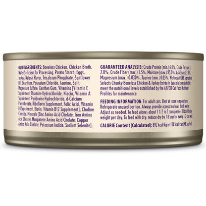 Wellness Core Adult Signature Select Chunky Chicken and Turkey Entree Wet Cat Food (5.3oz)