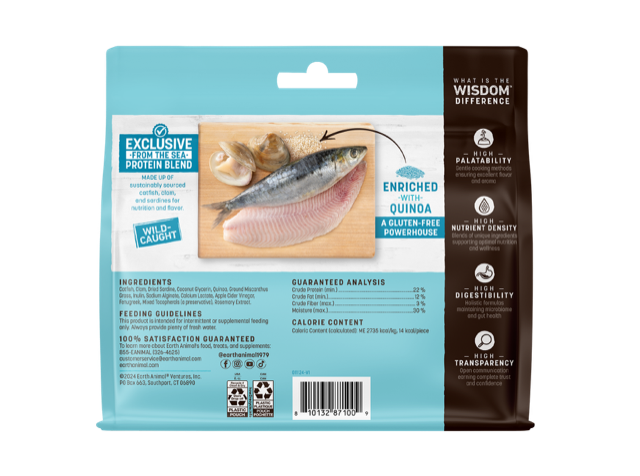 Earth Animal Wisdom Air Dried From The Sea Jerky Dog Treats (4oz)