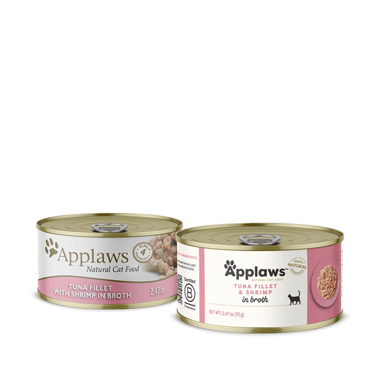 Wet Cat Food Tuna Shrimp Broth 2.47 Oz Applaws Natural ✅