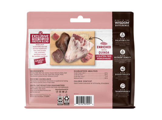 Earth Animal Wisdom Air Dried From The Land Jerky Dog Treats (4oz) - Earth Animal Dog Treats - The Family Pet