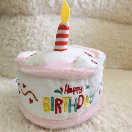 Dog toy birthday cake