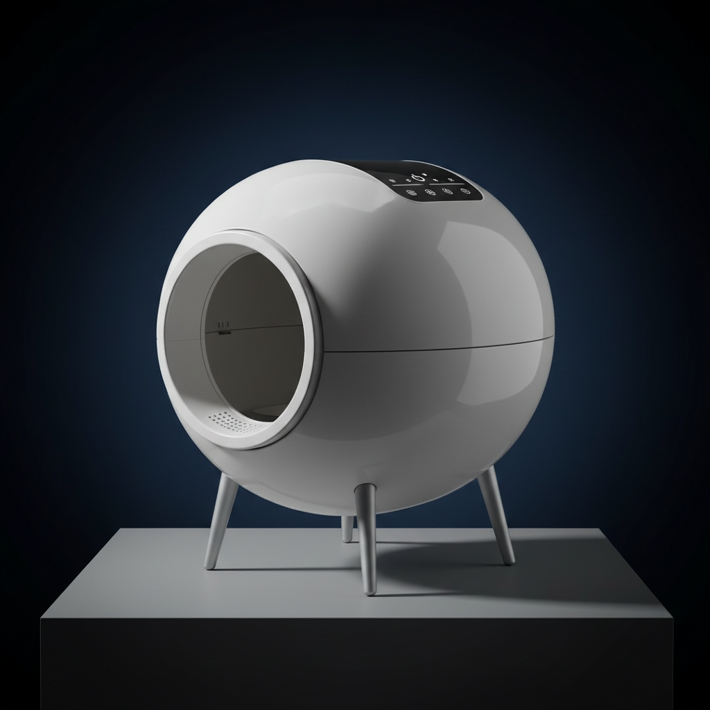 Smart WiFi Self-Cleaning Litter Box Royal Gallery navy portrait at Purrfect Pet Kingdom