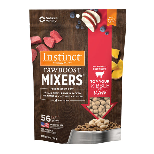 Instinct All Life Stages Raw Boost Freeze Dried Beef Dog Mixers (6oz) - Instinct Dog Food Topper - The Family Pet