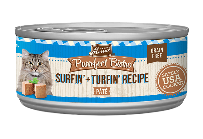 Merrick Purrfect Bistro Grain Free Adult Surf and Turf Pate Cat Food - Wet Cat Food - The Family Pet