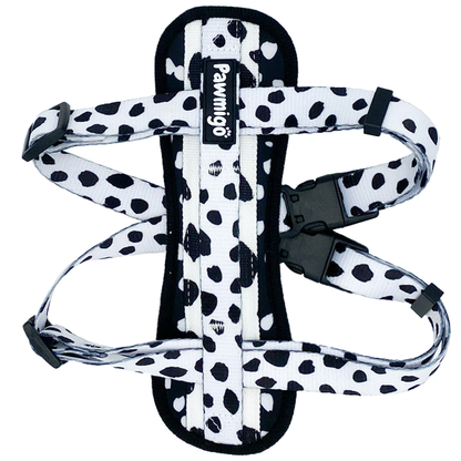 Polka Dog X-Fit Harness Premium Lightweight Adjustable Vest by Purrfect Pet Kingdom. Spotted black and white pattern.