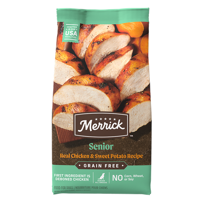 Merrick Grain Free Senior Chicken and Sweet Potato Dog Dry Food (4lb) - Merrick Dry Dog Food - The Family Pet