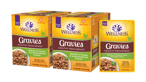 Wellness Adult Pouch Healthy Indulge Gravies Chicken and Turkey Wet Cat Food (3oz)