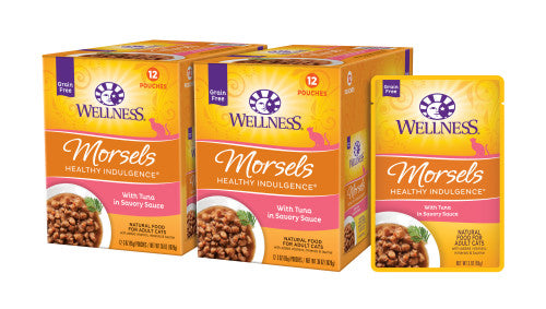 Wellness Adult Pouch Healthy Indulge Morsels Tuna Wet Cat Food (3oz) - Wellness Wet Cat Food - The Family Pet