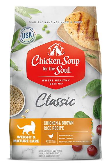 Chicken Soup Mature & Weight Chicken and Brown Rice Cat Food (4.5lb) - Chicken Soup Dry Cat Food - The Family Pet